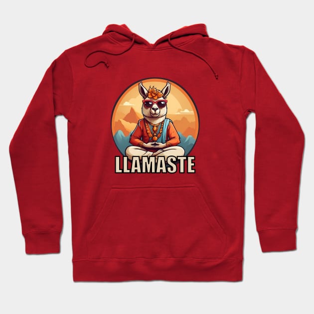 LLamaste - Funny Master Yogi Yoga Llama Hoodie by BrickheadzBro